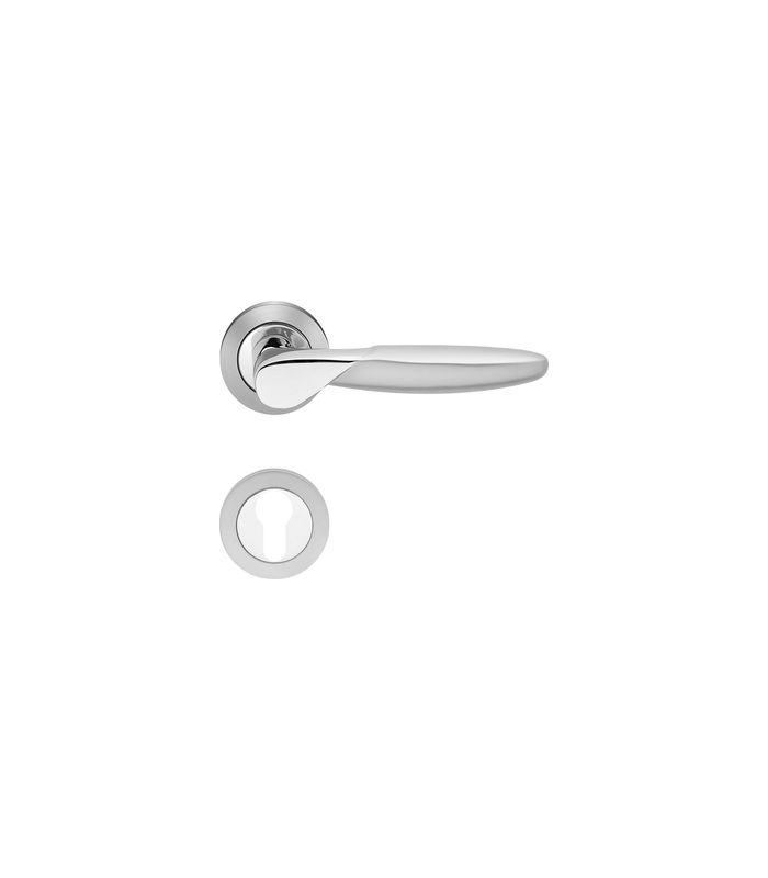 Drücker-Rosettengarnitur Orlando R42 PZ Chrom/Chrommatt TS 38-48mm