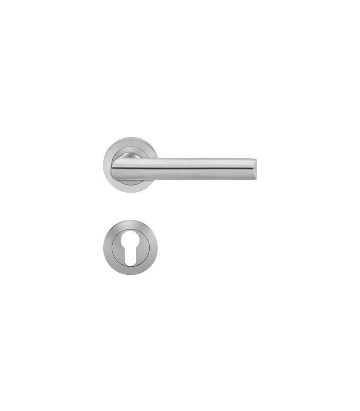 Drücker-Rosettengarnitur Paris ER55-PZ Edelstahl matt TS 38-48mm