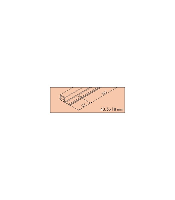 Hawa Clipo 26/36 Einfachlaufschiene Alu L= 2500 mm ( zum Schrauben )