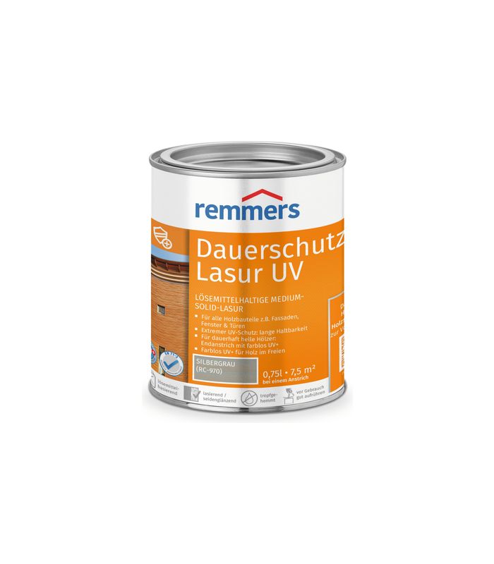 Dauerschutz-Lasur UV silbergrau (RC-970) 0.75 l