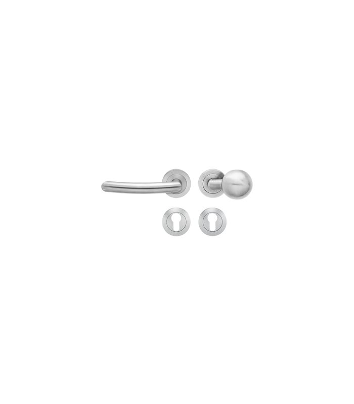 Wechsel-Rosettengarnitur Sylt ER26 PZ Edelstahl matt links TS 39-48mm
