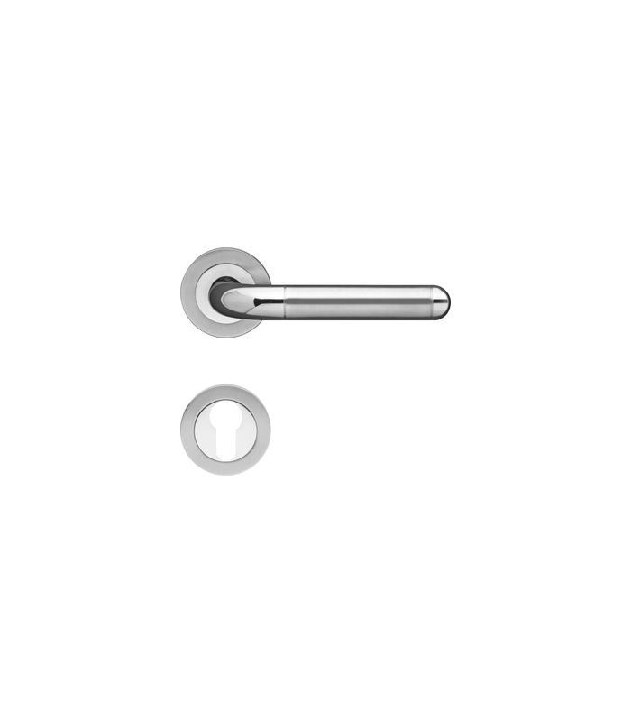 Drücker-Rosettengarnitur LignanoSteel ER35 PZ Edelstahl poliert /matt TS 39-48mm