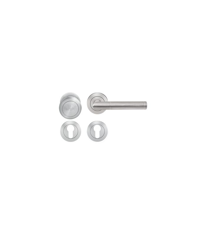 Wechsel-Rosettengarnitur Rio Steel ER34 PZ Edelstahl matt rechts TS 39-48mm