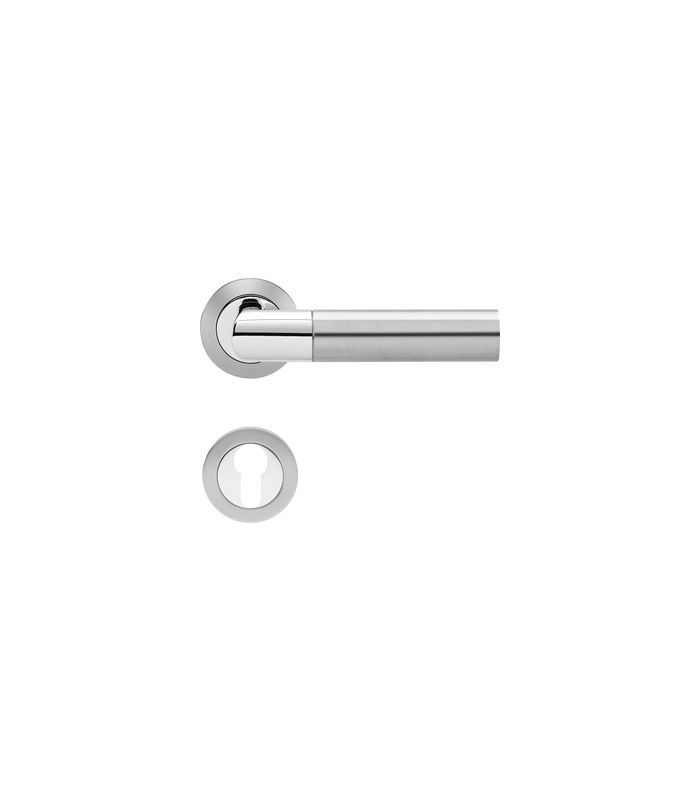 Drücker-Rosettengarnitur Oregon ER48 PZ Edelstahl poliert /matt TS 39-48mm