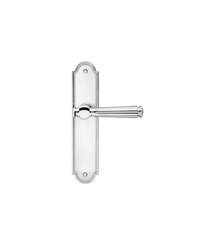 Langschildgarnitur Schöntal L260 ungelocht Chrom poliert TS 38-60mm