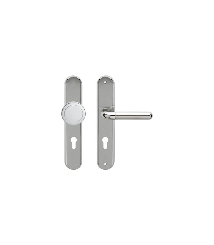 Langschildgarnitur Lignano Steel RL35 WGR Chrom/Nickelmatt TS 30-55mm