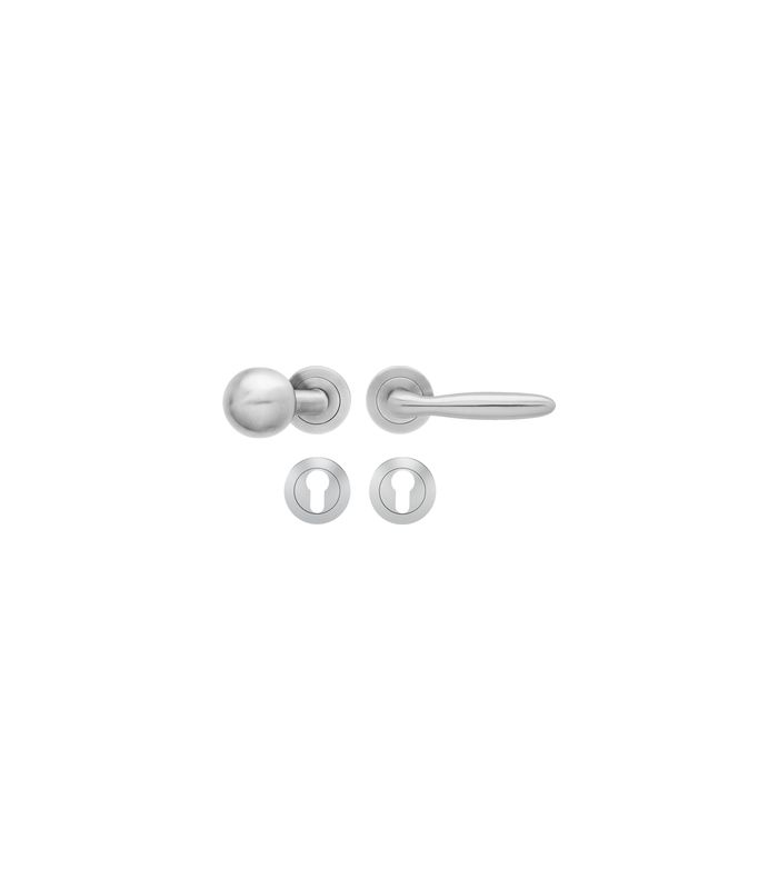 Wechsel-Rosettengarnitur Korfu ER24 PZ Edelstahl matt rechts TS 39-48mm