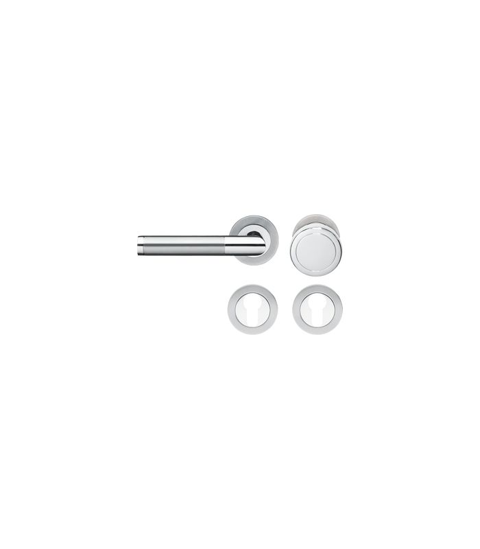 Wechsel-Rosettengarnitur Rio Steel ER34 PZ Edel.pol./matt links TS 39-48mm