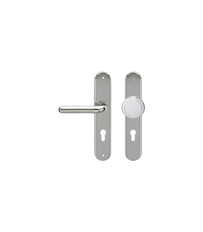 Langschildgarnitur Lignano Steel RL35 WGL Chrom/Nickelmatt TS 30-55mm