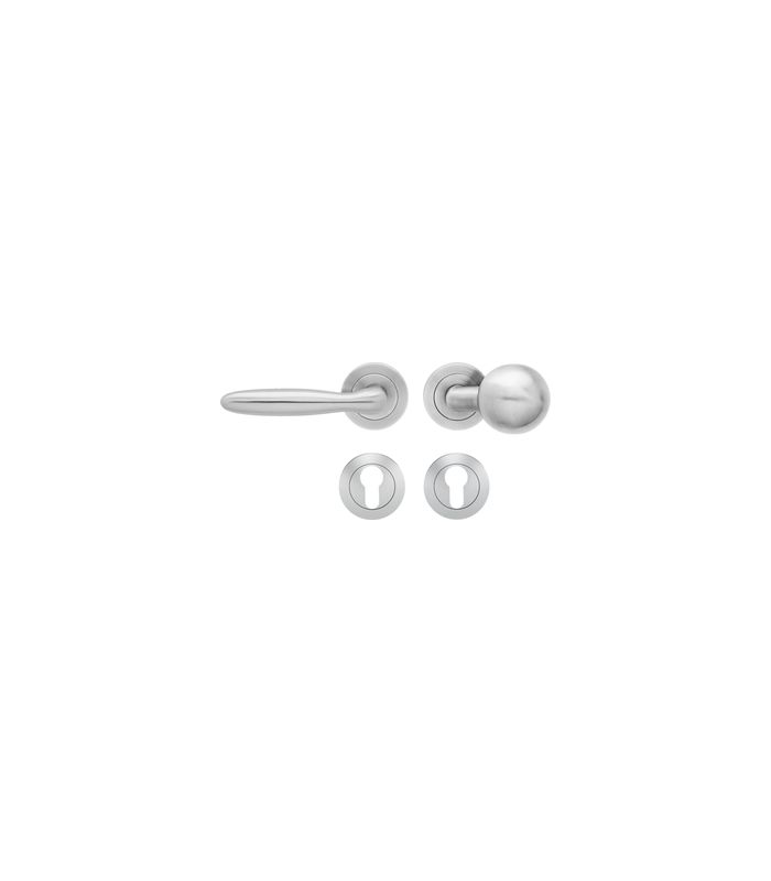 Wechsel-Rosettengarnitur Korfu ER24 PZ Edelstahl matt links TS 39-48mm