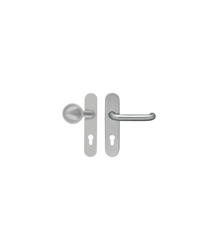 WE-Langschildgrt. Kreta EL27A WG R 72mm Edelstahl matt TS 27-60mm