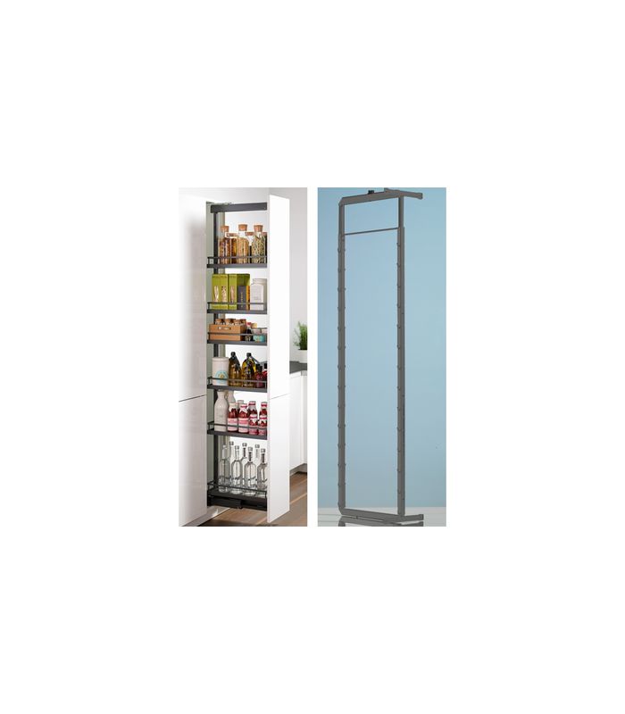 Höhenverstellbarer Tragrahmen Dispensa 90°, B 262 mm, H 1900 - 2300 mm, anthrazit