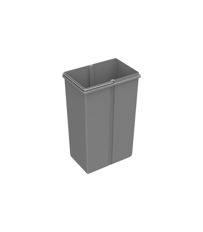 Eimer 10 l, Kunststoff, grau, B x T x H 225 x 150 x 350 mm, Für Abfallsystem Bin.it Duo I