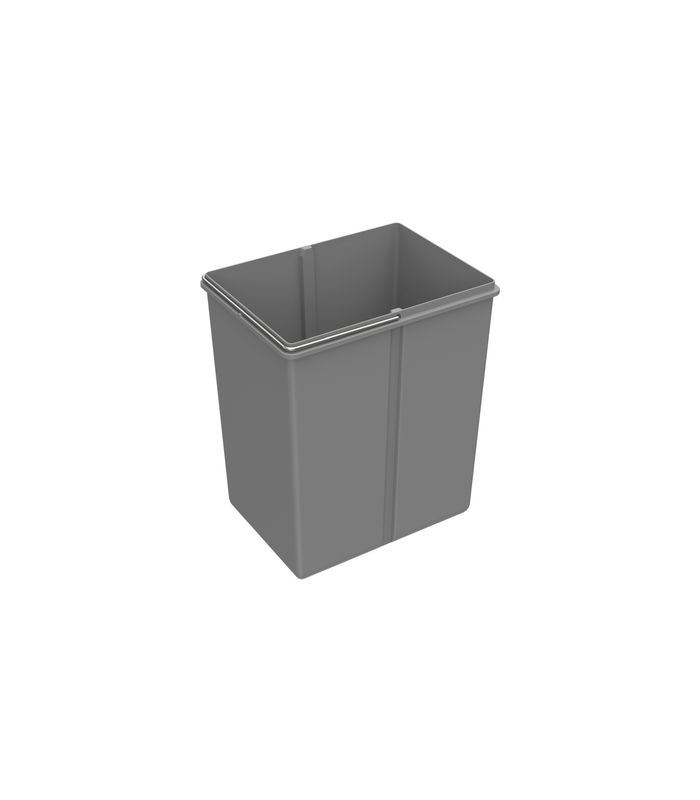 Eimer 20 l, Kunststoff, grau, B x T x H 225 x 305 x 350 mm, Für Abfallsystem Bin.it Duo I, Bin.it Duo II
