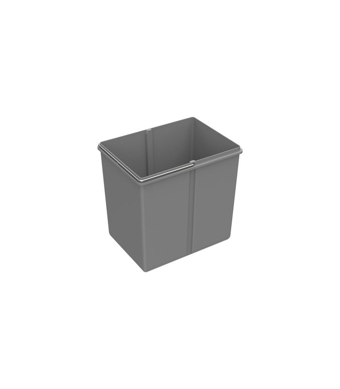 Eimer 16 l, Kunststoff, grau, B x T x H 225 x 305 x 290 mm, Für Abfallsystem Bin.it Trio II