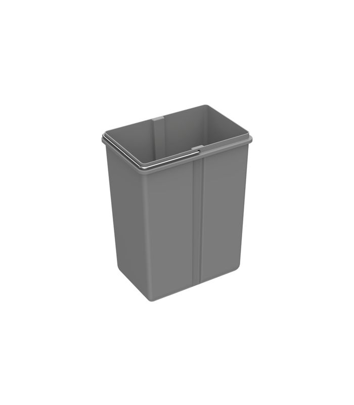Eimer 8 l, Kunststoff, grau, B x T x H 225 x 150 x 290 mm, Für Abfallsystem Bin.it Trio II
