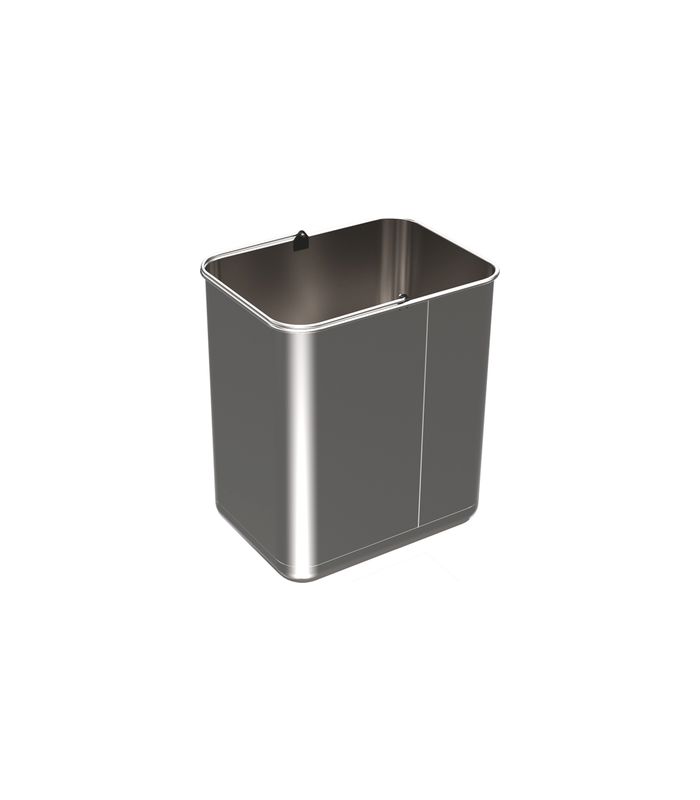 Eimer 20 l, Edelstahl, B x T x H 225 x 305 x 350 mm, Für Abfallsystem Bin.it Duo I, Bin.it Duo II