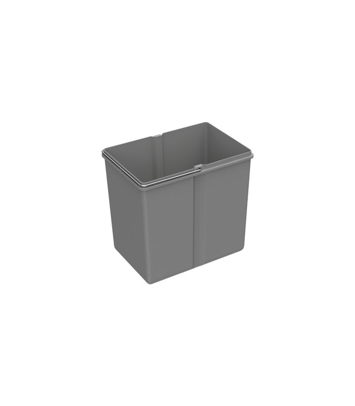 Eimer 15 l, Kunststoff, grau, B x T x H 205 x 305 x 285 mm, Für Abfallsystem Bin.it Space
