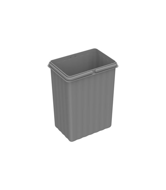 Eimer 7,5 l, Kunststoff, grau, B x T x H 223 x 155 x 295 mm, Für Abfallsystem Bin.it Easy