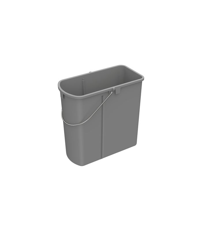 Eimer 19 l, Kunststoff, grau, B x T x H 193 x 365 x 360 mm, Für Abfallsystem Bin.it Classic 2X, Bin.it Classic 19L