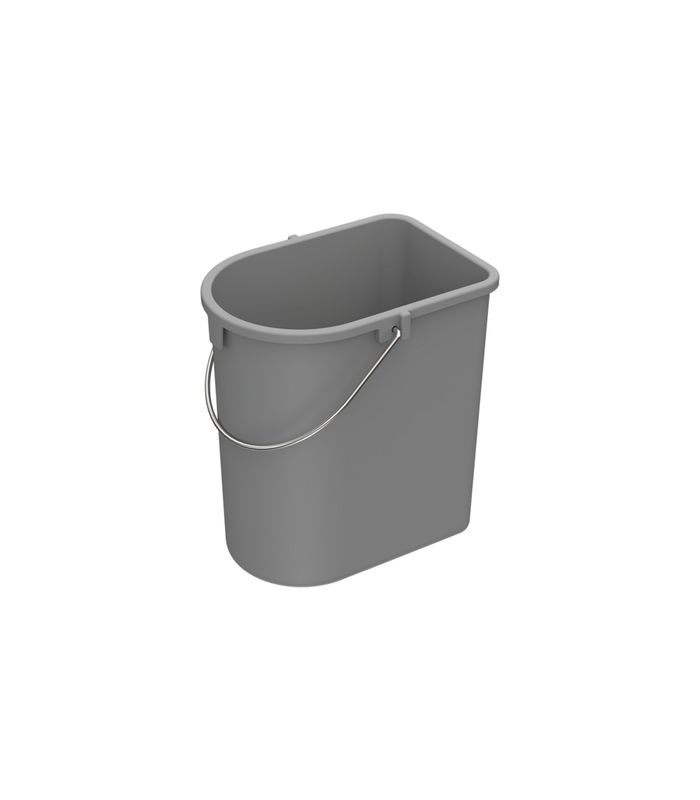 Eimer 10 l, Kunststoff, grau, B x T x H 200 x 260 x 290 mm, Für Abfallsystem Bin.it Classic 2X