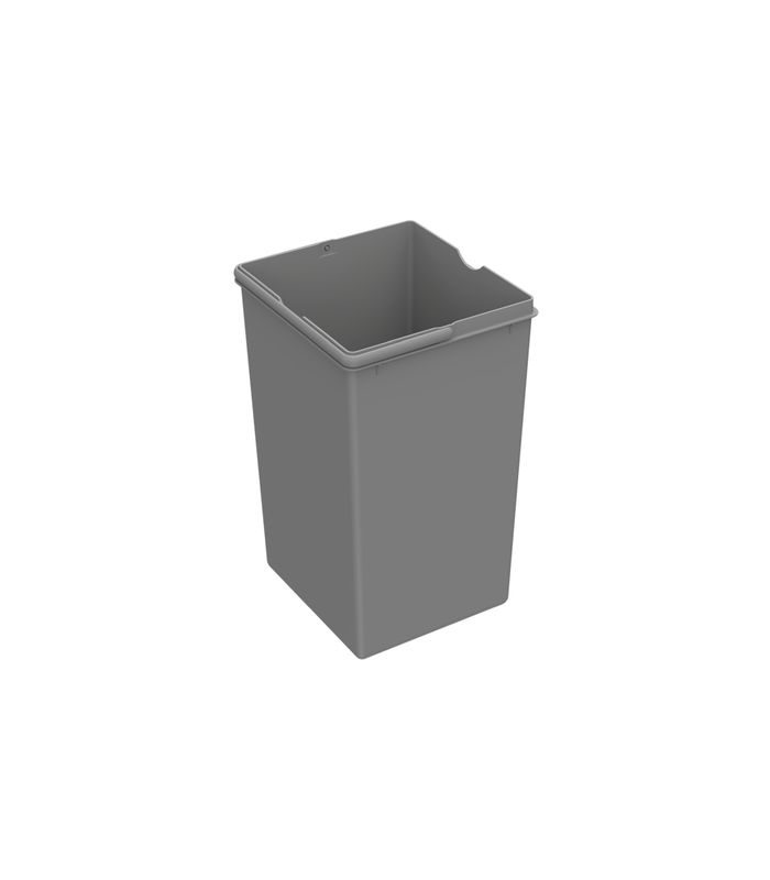 Eimer 15 l, Kunststoff, grau, B x T x H 210 x 220 x 350 mm, Für Abfallsystem Bin.it Duo II