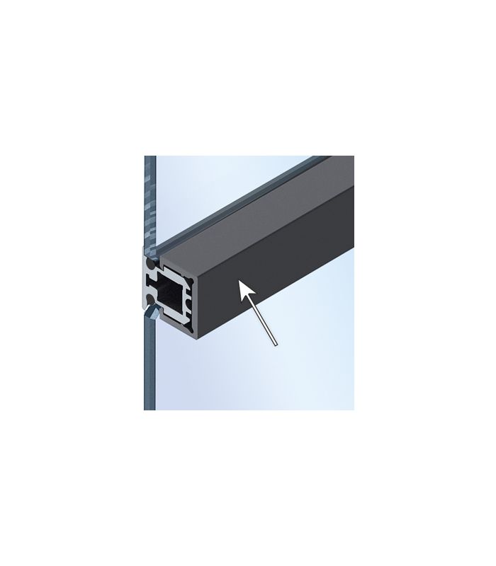 Mittelprofil,B12,3mm,H18mm,L3000mm CADRO, 9303923, Kunststoff, Edelstahl opt.