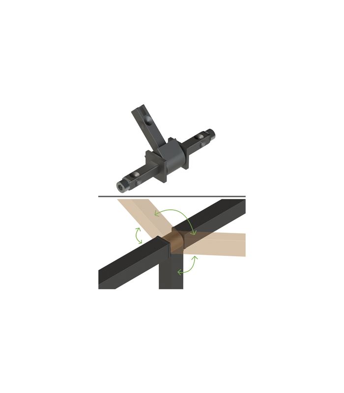 Cadro T-Stück-Verbinder 360 Grad Edelstahl Optik