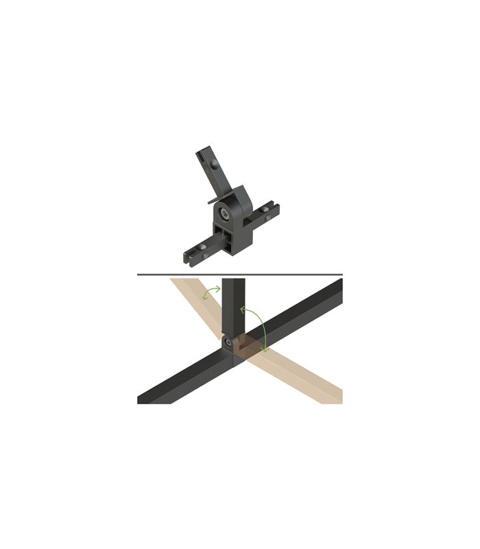 Cadro T-Stück-Verbinder 180 Grad Edelstahl Optik