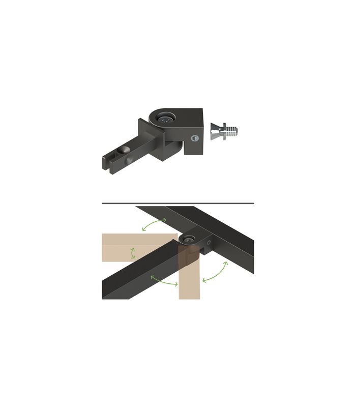 Cadro Schraubverbinder 180 Grad Edelstahl Optik