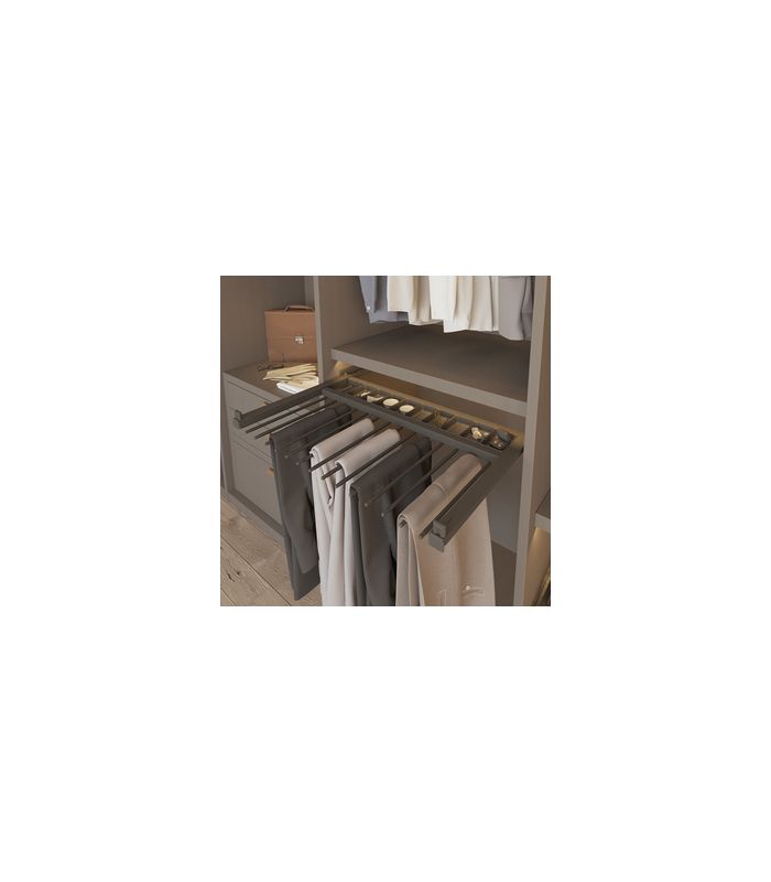 Schrank-Hosenhalter,Lichte KB 700-800mm Amari 9352732,mit Vollauszug,anthrazit
