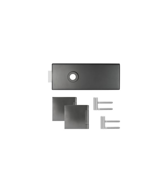 Glastürschloß EGS 360Q OS 89 mit Bänder Titangrau unverschließbar
