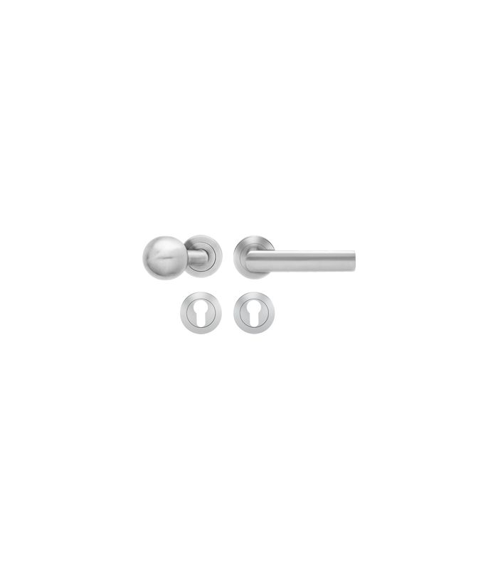Wechsel-Rosettengarnitur Island ER14 PZ Edelstahl matt rechts TS 39-48mm