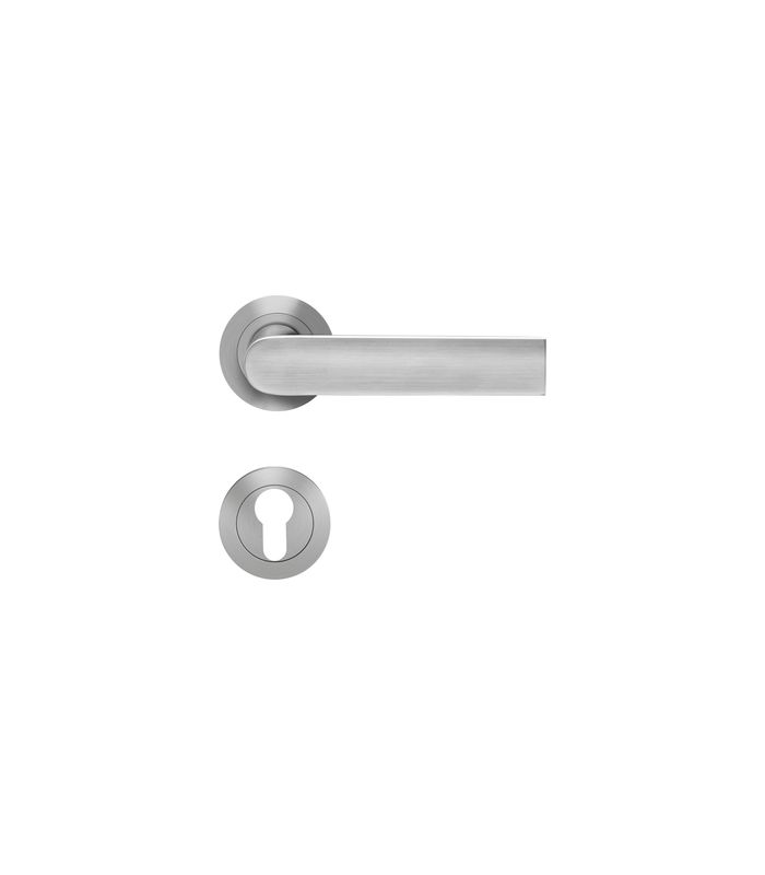 Drücker-Rosettengarnitur London ER51 PZ Edelstahl matt TS 38-48mm
