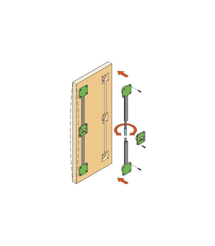 TOPFORM Ausrichtbeschlag Abdeckung Alu Länge/Achsmaß maximal 2240mm