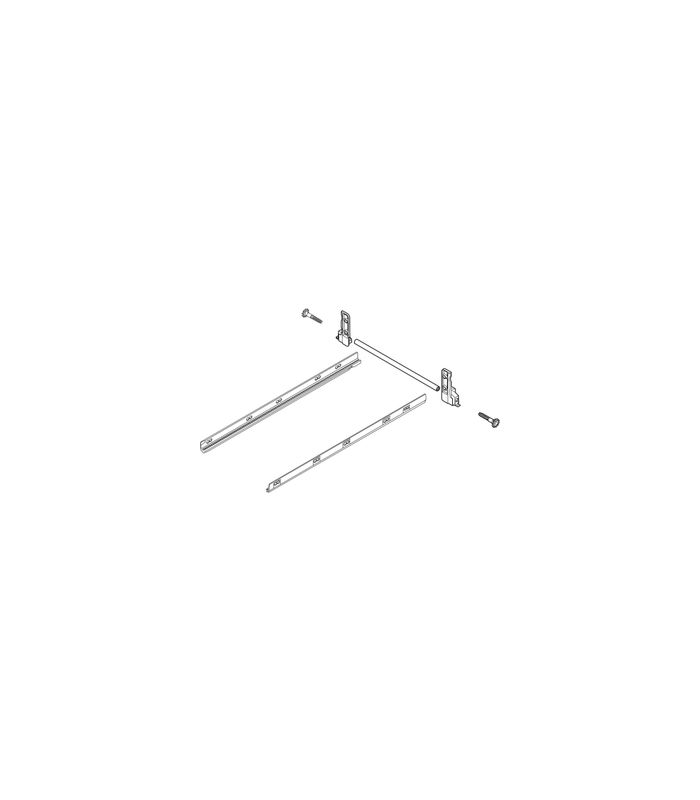 METABOX Seitenstabilisierung, NL=500 mm, KB=1200 mm, Vollauszug, für Holzrückwand, weiss