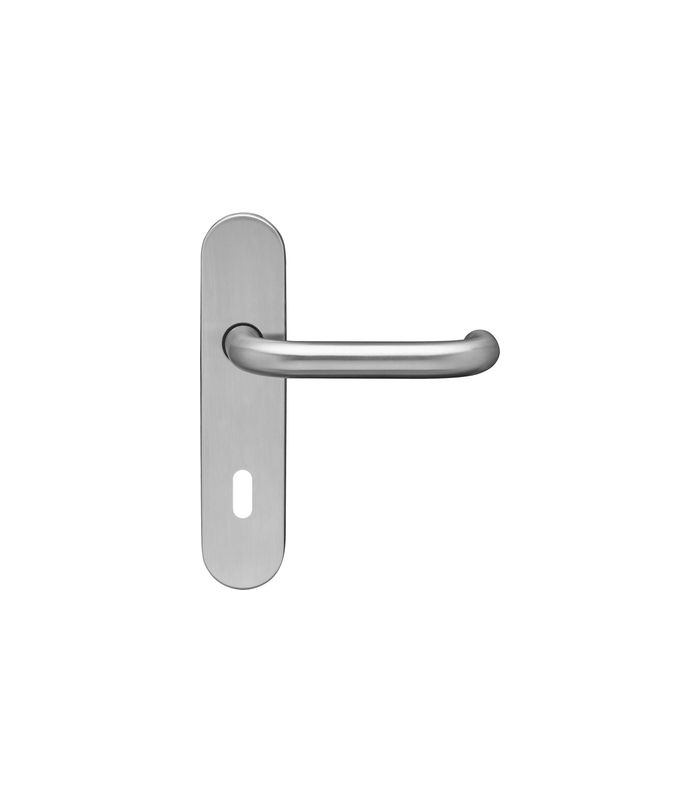 Langschildgarnitur Kreta EL27A BB 72mm Edelstahl matt 200x40mm TS 38-45mm