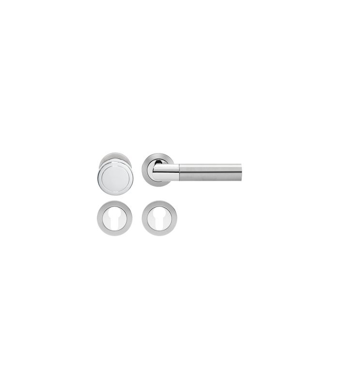 Wechsel-Rosettengarnitur Oregon ER48 PZ rechts Edelstahl poliert /matt TS 39-48mm