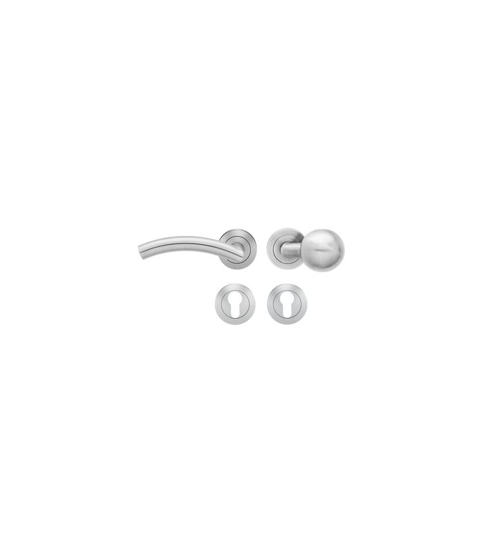 Wechsel-Rosettengarnitur Korsika ER30 PZ Edelstahl matt links TS 39-48mm