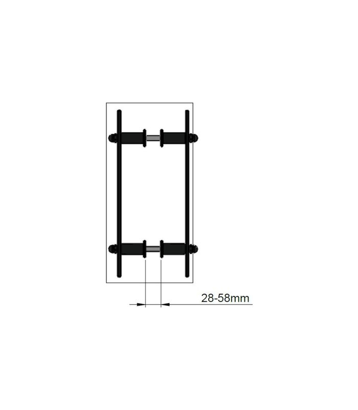 Casa Griffpaar 40x5mm L:300mm BM: 200mm schwarz (RAL9005) beschichtet