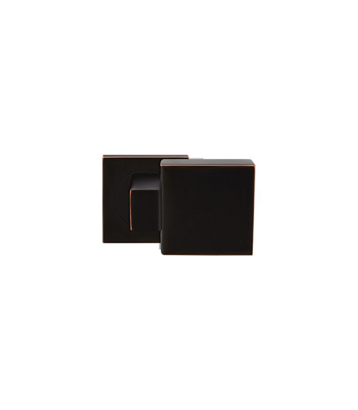 Knopf gekröpft EK550D GRQ Rosette eckig drehbar Antik Bronze Optik
