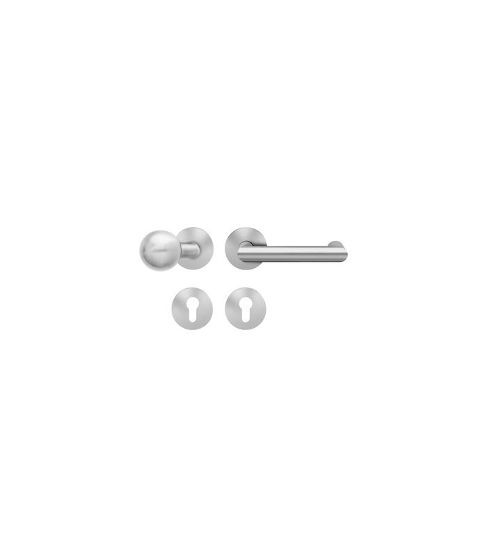 Wechsel-Rosettengarnitur Kos XL EPRO10 GK4 PZ Edelstahl matt rechts TST 35-75mm