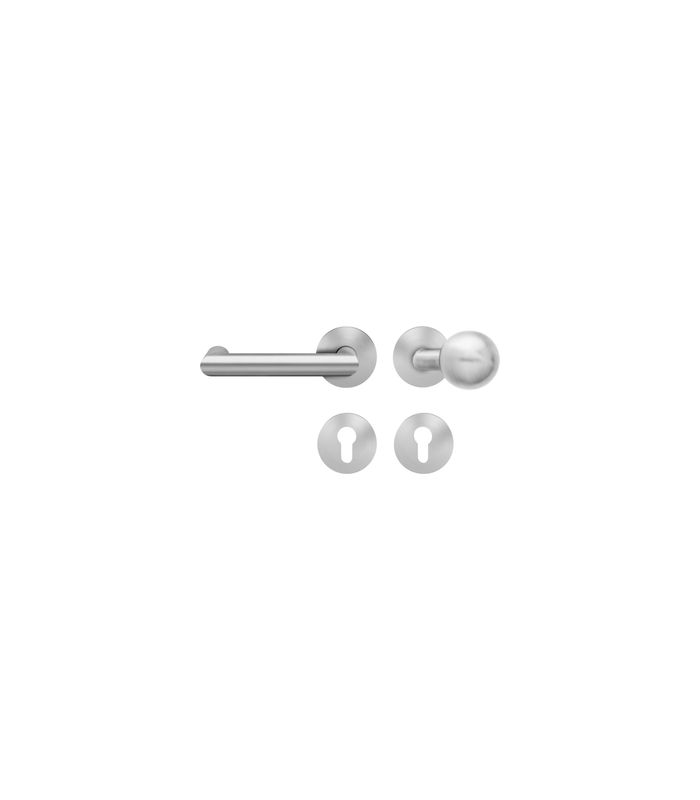 Wechsel-Rosettengarnitur Kos XL EPRO10 GK4 PZ Edelstahl matt links TST 35-75mm