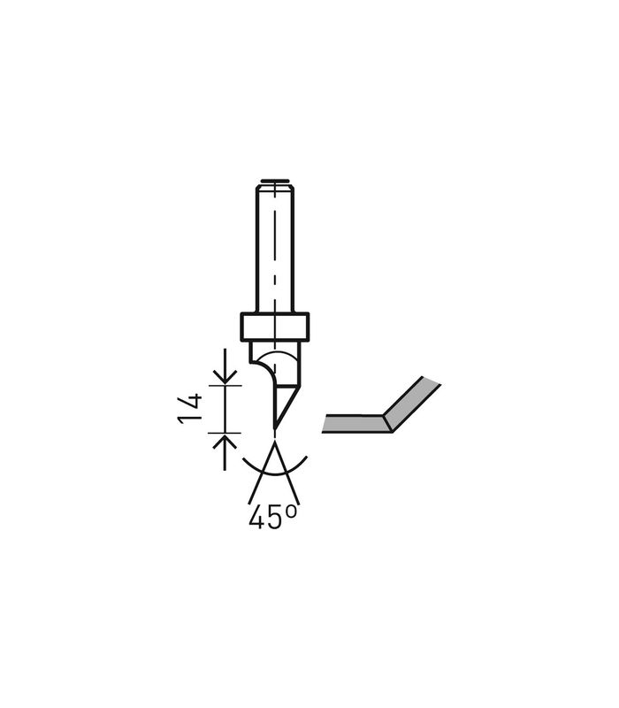 Gipskartonfräser HW S8 D12,5/45°