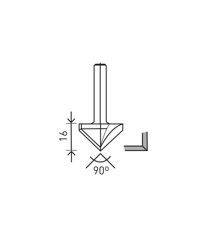 Gipskartonfräser HW S8 D32/90°