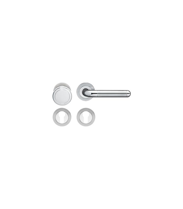 Wechsel-Rosettengarnitur Lignano ER35 PZ Edel.pol./matt rechts TS 39-48mm