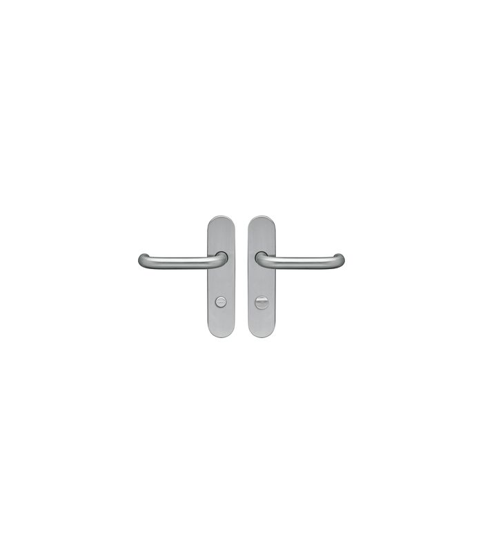 Langschildgarnitur Kreta EL27A BAD 78mm Edelstahl matt 200x40mm TS 38-45mm
