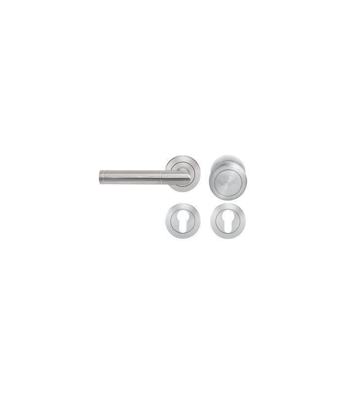 Wechsel-Rosettengarnitur Rio Steel ER34 PZ Edelstahl matt links TS 39-48mm