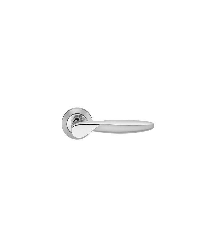 Drücker-Rosettengarnitur Orlando R42 ohne Schlüsselrosette Chrom/Chrommatt TS 38-48mm