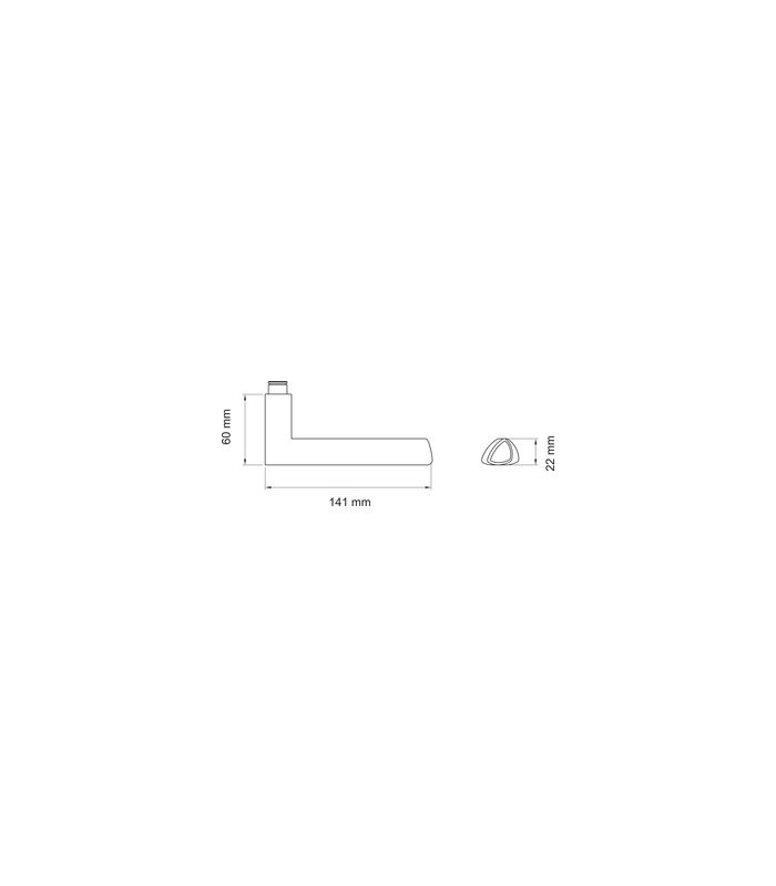 Lochteil Madrid EDF56R rechts Edelstahl matt 9mm